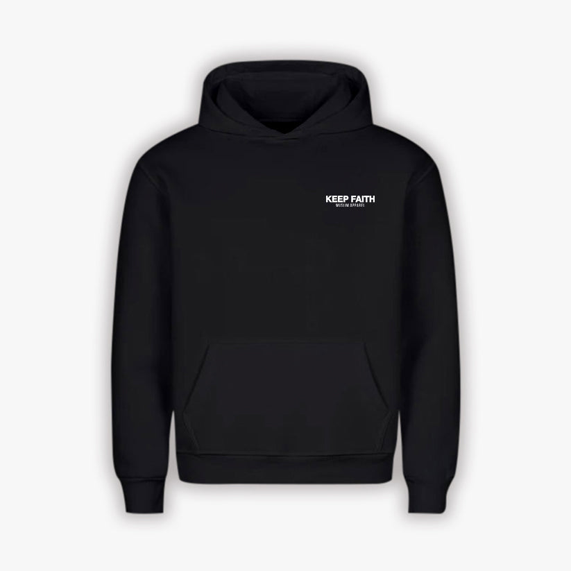 KEEP FAITH BASIC HOODIE - BLACK