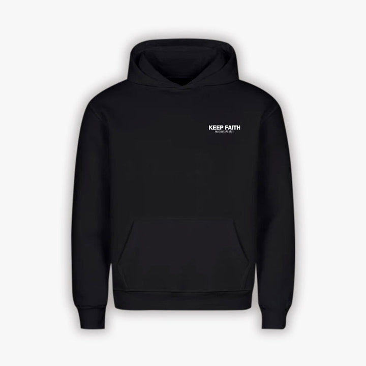 KEEP FAITH BASIC HOODIE - BLACK