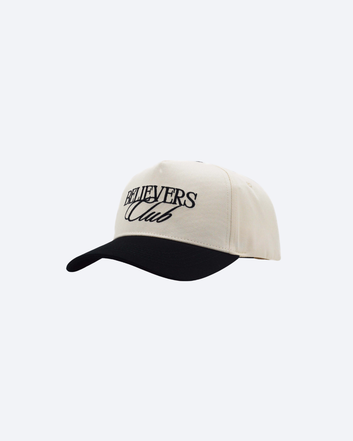 Believers Club Trucker Cap – Ivory & Black