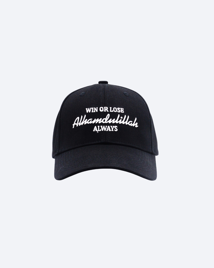 Win or Lose Alhamdulillah Cap - Black