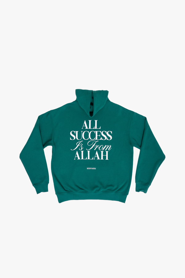 All Success Is From Allah – Green Hoodie