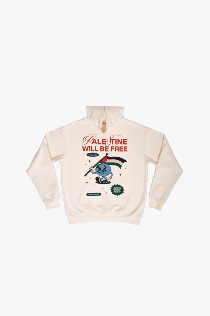 Palestine Will Be Free – Off White Hoodie