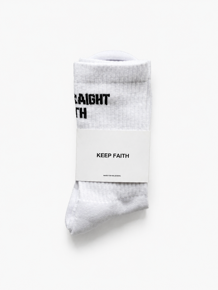 Guide Us To The Straight Path Socks - White