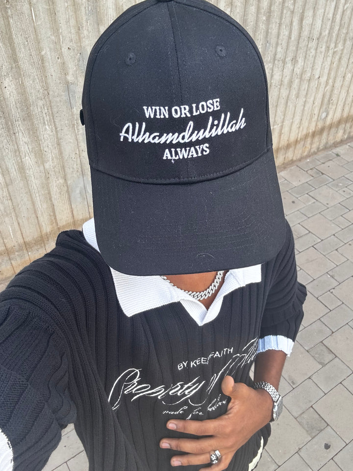 Casquette Win or Lose Alhamdulillah - Noir