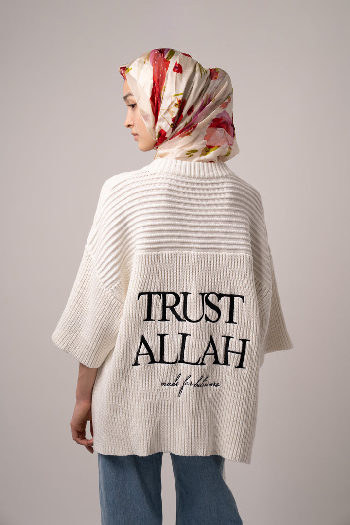 Trust Allah - Ivory Knit Jersey