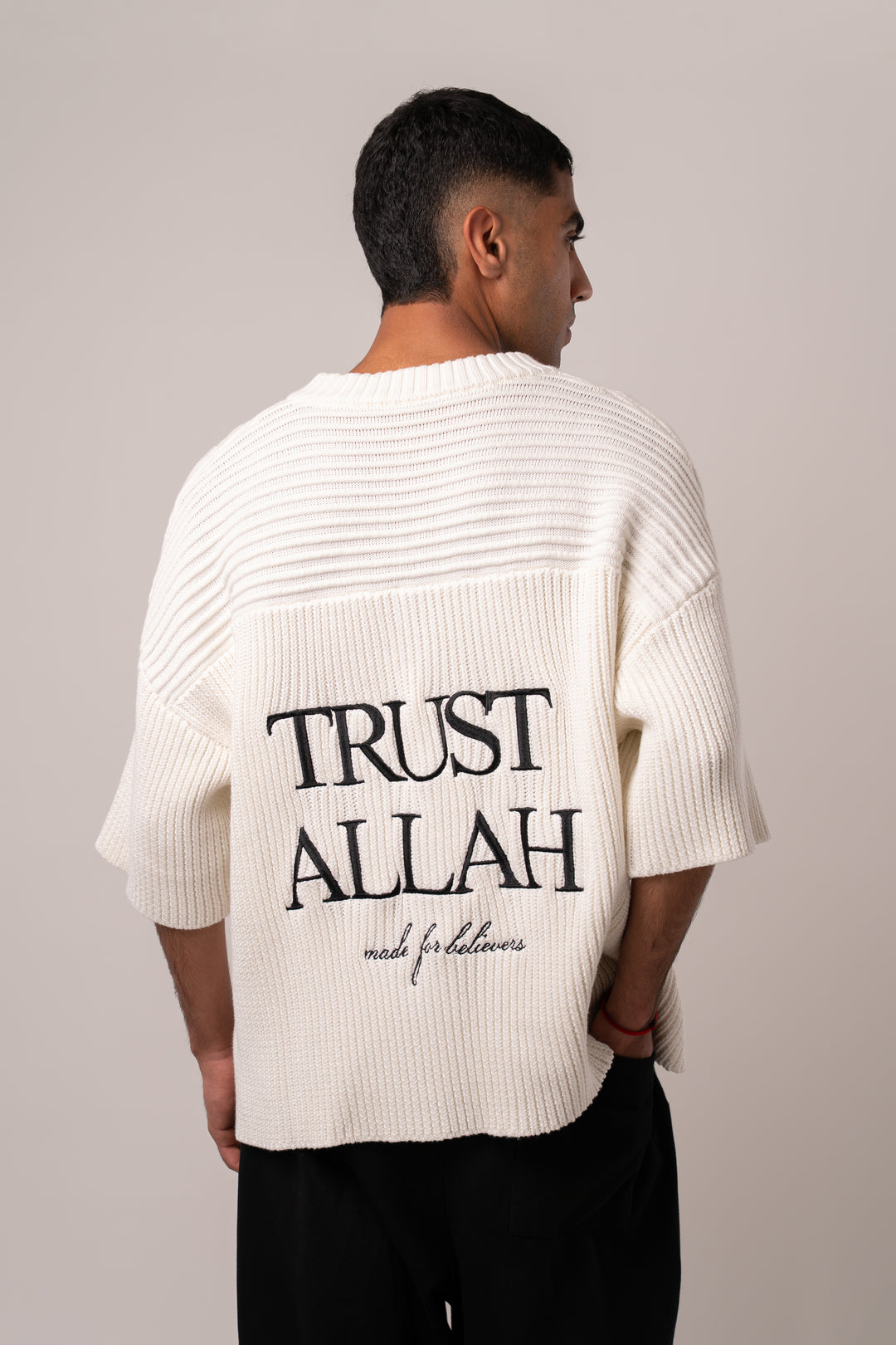 Trust Allah - Ivory Knit Jersey