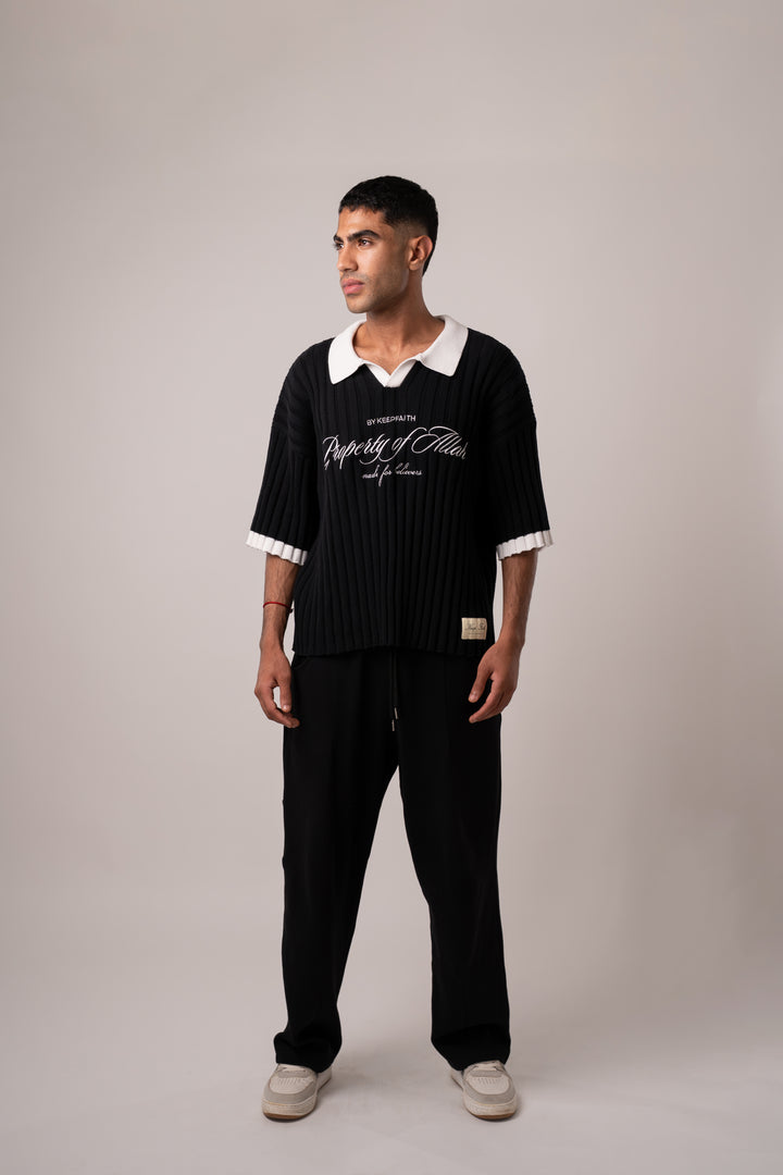 Property of Allah - Black Knit Polo