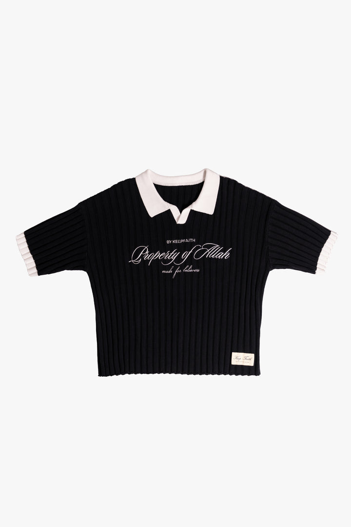 Property of Allah - Black Knit Polo