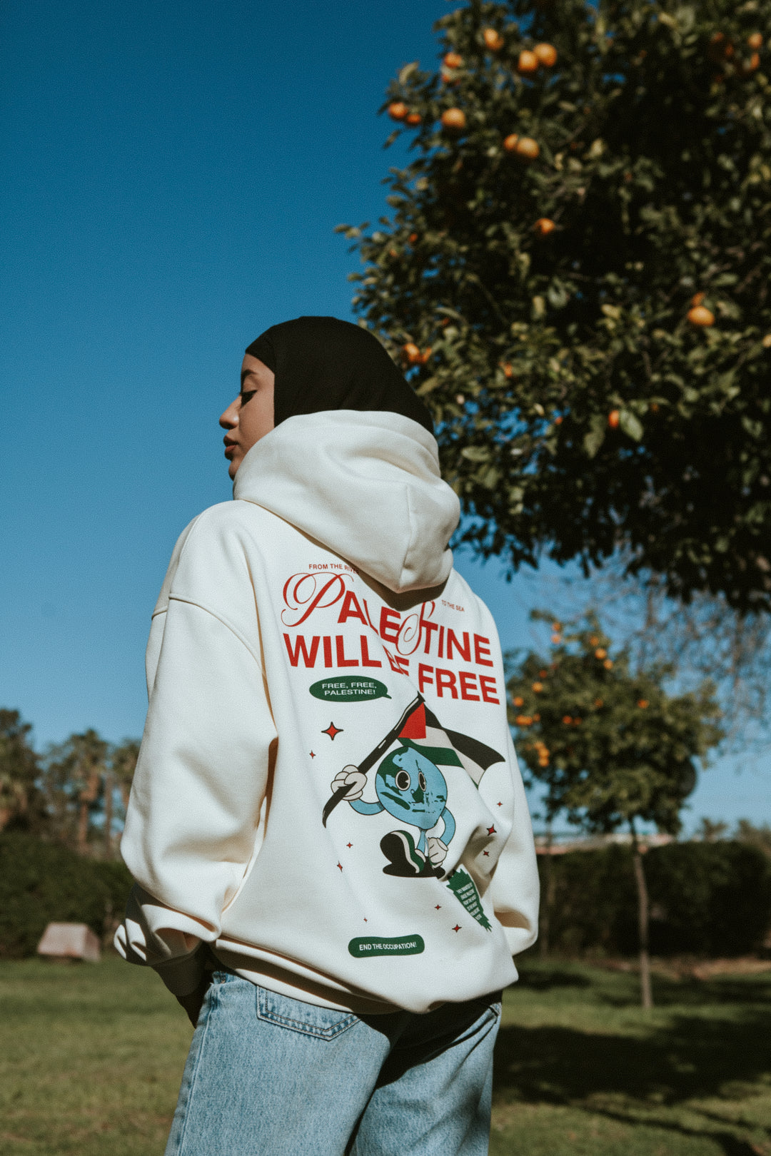 Palestine Will Be Free – Off White Hoodie