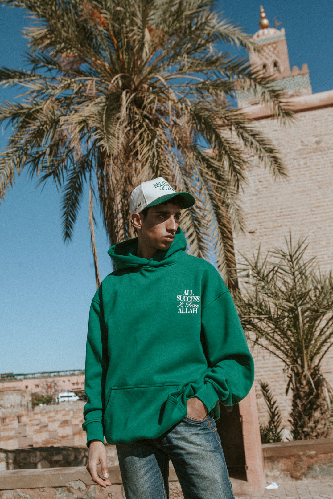 Believers Club – Beige & Green Cap