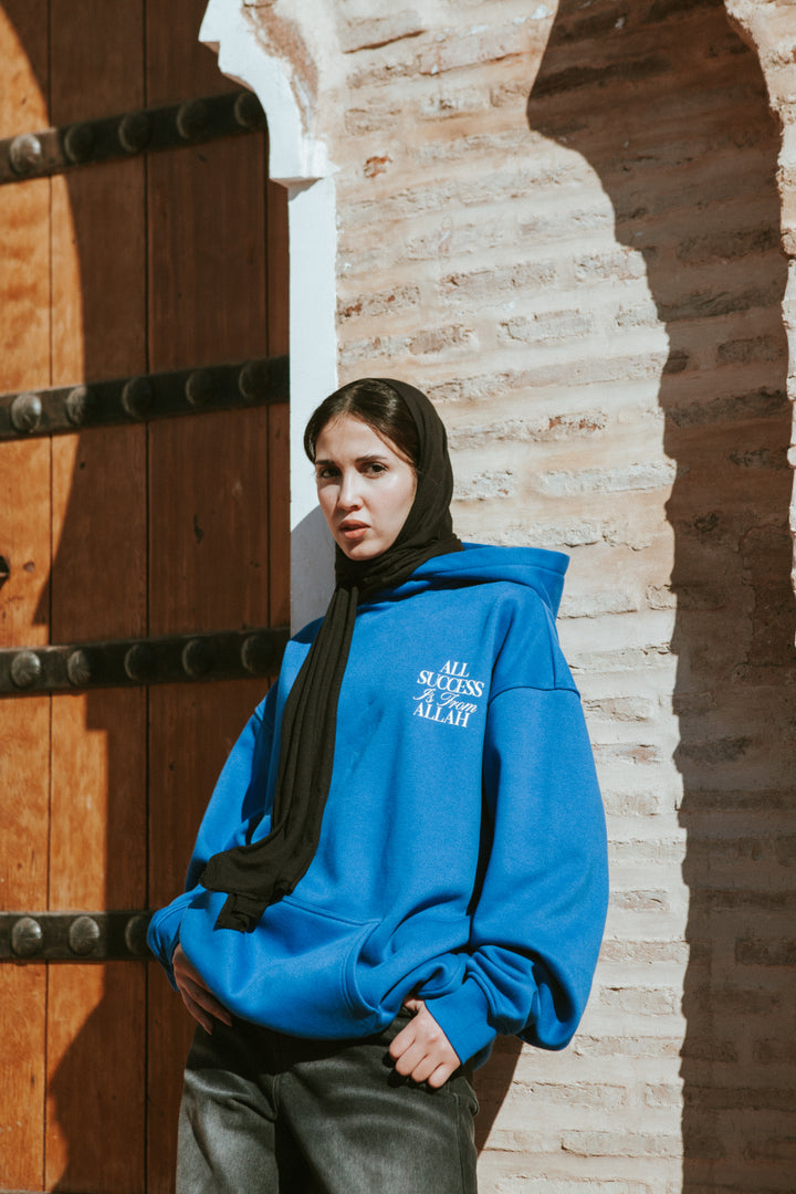 All Success Is From Allah – Blue Hoodie