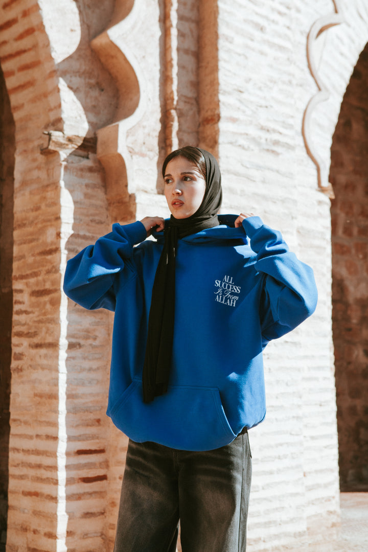 All Success Is From Allah – Blue Hoodie