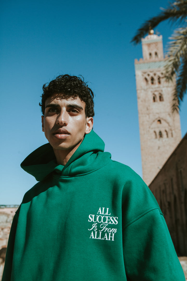 All Success Is From Allah – Green Hoodie