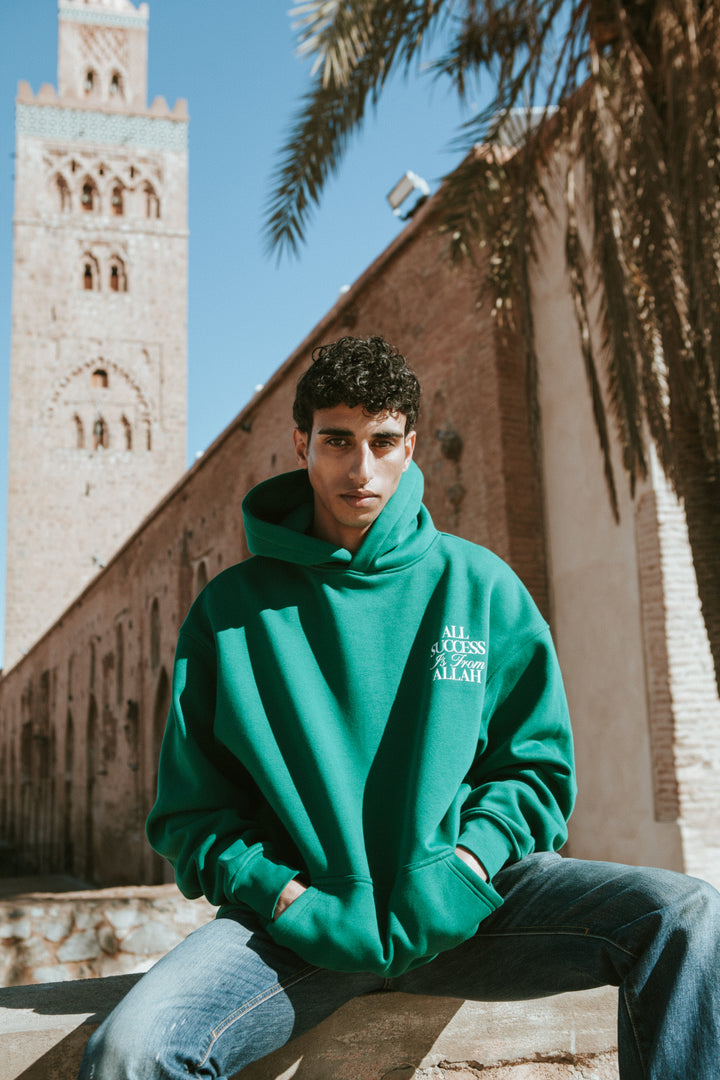 All Success Is From Allah – Green Hoodie