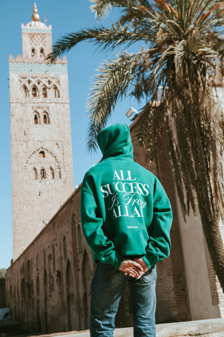 All Success Is From Allah – Green Hoodie